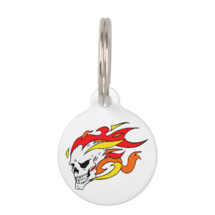 Médaillon Pour Animaux Crâne flamboyant