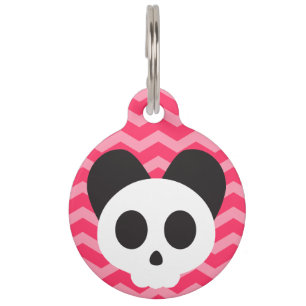 Médaillon Pour Animaux Crâne rose rosé