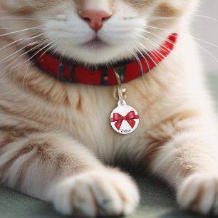 Médaillon Pour Animaux Cravate arc rouge