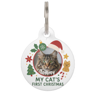 Médaillon Pour Animaux Custom Pet Photo and Name Christmas
