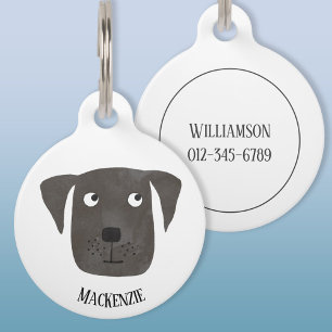 Médaillon Pour Animaux Cute Black Labrador Retriever Dog Art Nom personna