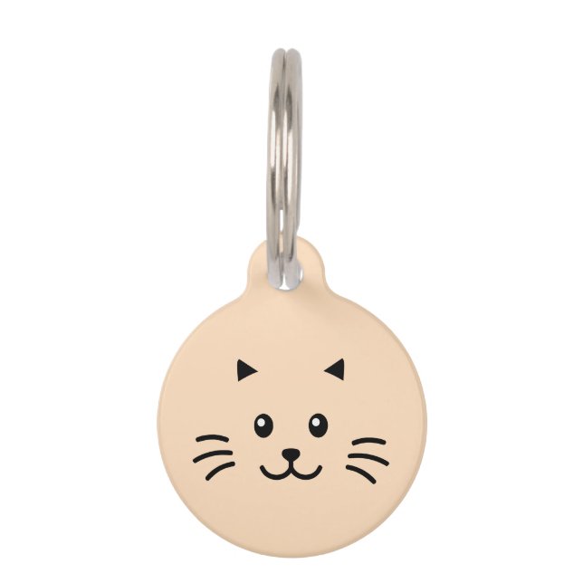 Médaillon Pour Animaux Cute chat Meow Personnalisé Jaune (Devant)