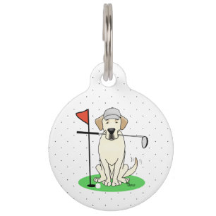 Médaillon Pour Animaux Cute Golf Yellow Labrador Retriever Chien