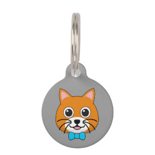 Médaillon Pour Animaux Cute Happy Ginger Cat avec Papillon   Personnalise