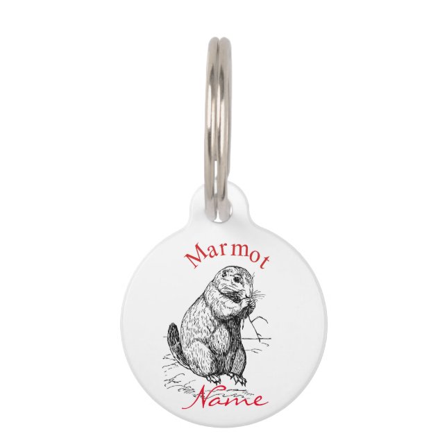 Médaillon Pour Animaux Cute Marmot Animal Thunder_Cove (Dos)