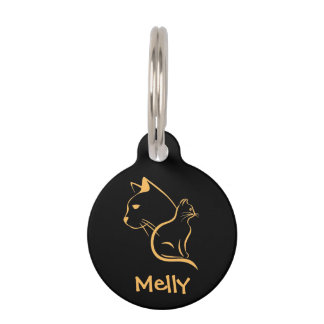 Médaillon Pour Animaux Cute Personalized Name Black Cat