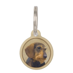 Médaillon Pour Animaux Dachshund (À poils durs) Peinture Chien Art origin