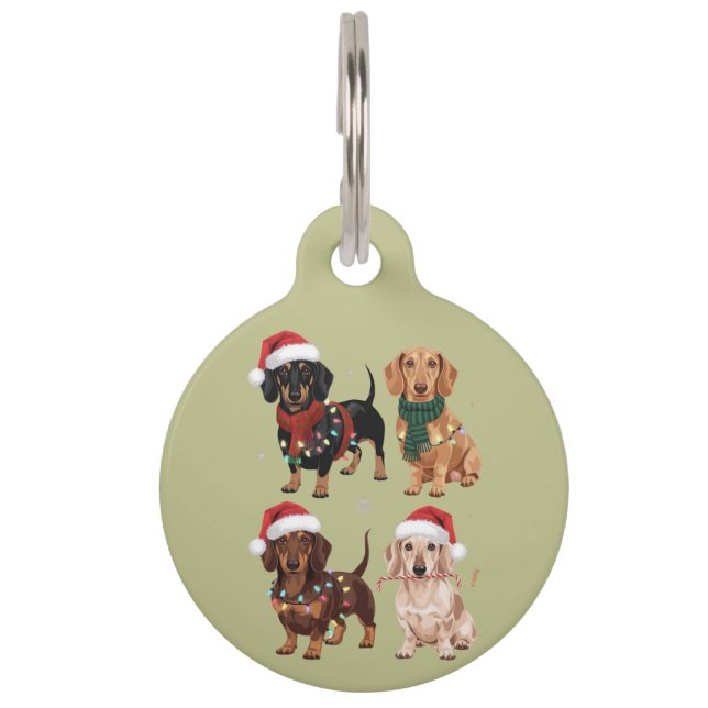 Médaillon Pour Animaux Dachshund Christmas Chien Maman Lover Noël Cadeau (Devant)