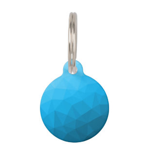 Médaillon Pour Animaux Dégradé cyan bleu motif en maille géométrique Tria