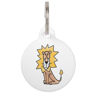 Médaillon Pour Animaux dessin animé mignon lion enfants rétro safari jung