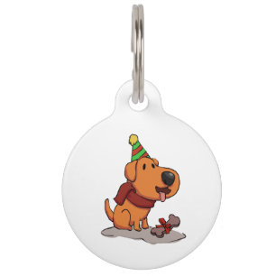 Médaillon Pour Animaux Dessin de Chien avec un casquette de fête choisi