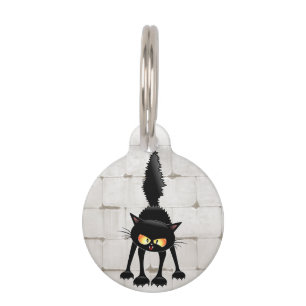 Médaillon Pour Animaux Dessin de Funny Fierce Black Cat