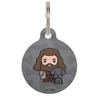Médaillon Pour Animaux Dessin de Hagrid et Fang dans un style cartoon