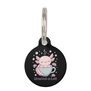 Médaillon Pour Animaux Détendez-vous beaucoup Axolotl mignon dans une tas