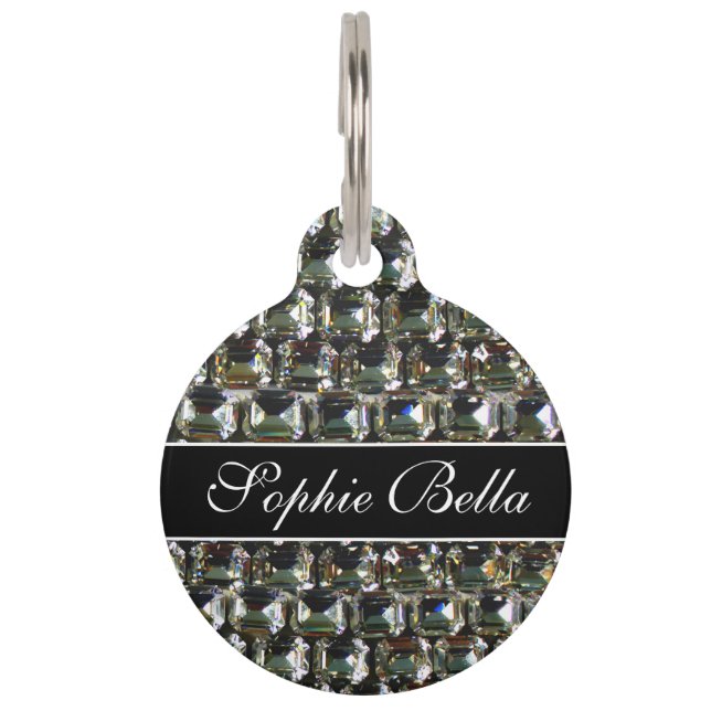 Médaillon Pour Animaux Diamants, bijoux en pierres précieuses motif balis (Devant)