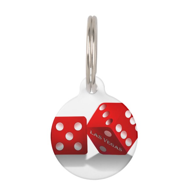 Médaillon Pour Animaux Dice rouge de Las Vegas (Devant)