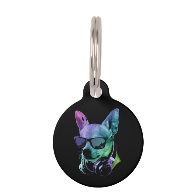 Médaillon Pour Animaux DJ Chihuahua (Devant)