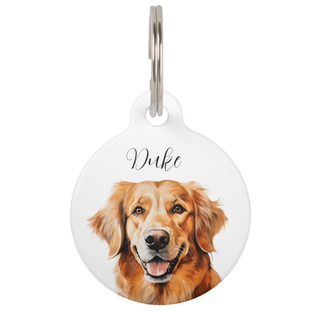 Médaillon Pour Animaux Doggie nom tag Golden Retriever (Devant)