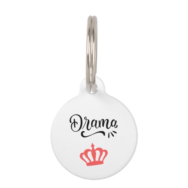 Médaillon Pour Animaux Drama Queen Crown Pet Tag (Devant)