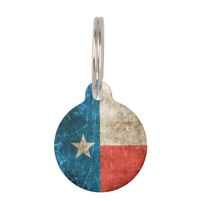 Médaillon Pour Animaux Drapeau âgé et rayé de cru du Texas (Devant)