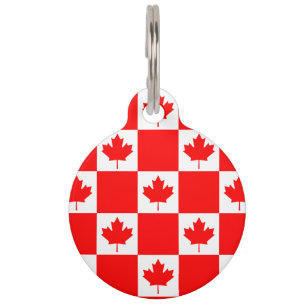 Médaillon Pour Animaux Drapeau canadien étiquette pour animal de compagni