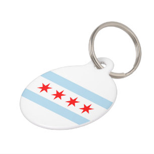 Médaillon Pour Animaux Drapeau de Chicago