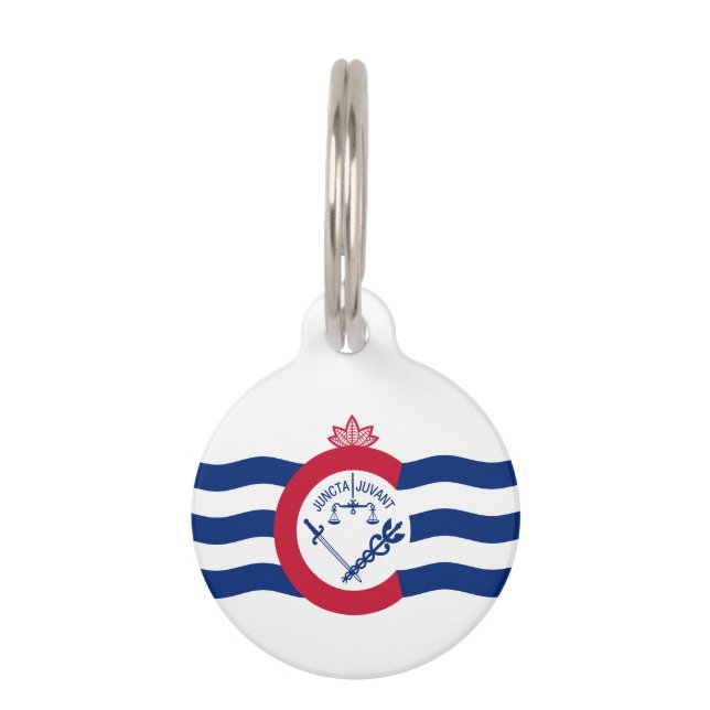 Médaillon Pour Animaux Drapeau de Cincinnati, Ohio Pet ID balise (Devant)
