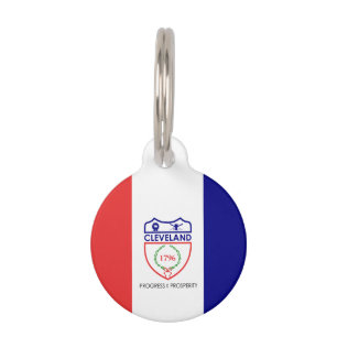 Médaillon Pour Animaux Drapeau de Cleveland, Ohio Pet ID balise