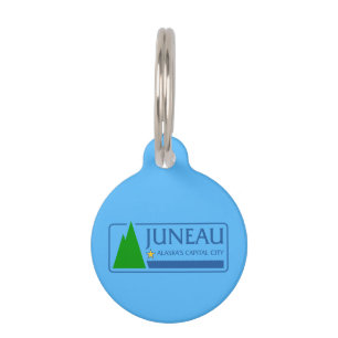 Médaillon Pour Animaux Drapeau de Juneau, Alaska Pet ID balise