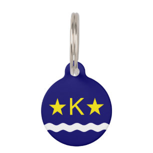 Médaillon Pour Animaux Drapeau de Kinshasa, Congo Nom de l'animal de comp