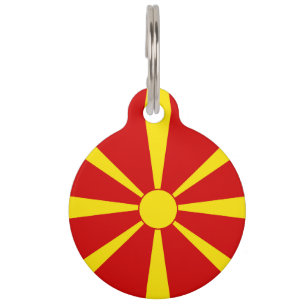 Médaillon Pour Animaux Drapeau de la Macédoine du Nord