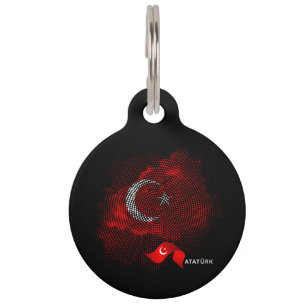 Médaillon Pour Animaux Drapeau de la Turquie