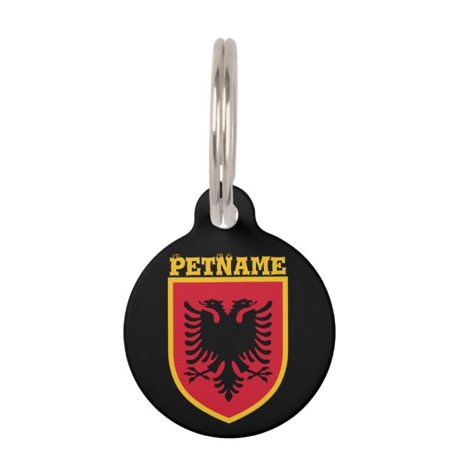 Médaillon Pour Animaux Drapeau de l'Albanie (Devant)