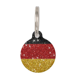 Médaillon Pour Animaux Drapeau de l'Allemagne de parties scintillantes
