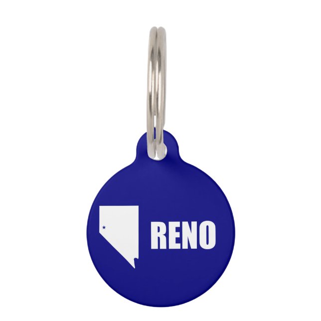 Médaillon Pour Animaux Drapeau de Reno, Nevada Pet ID balise (Devant)