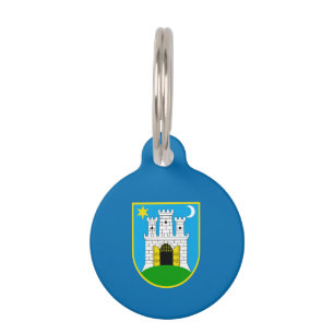 Médaillon Pour Animaux Drapeau de Zagreb, Croatie