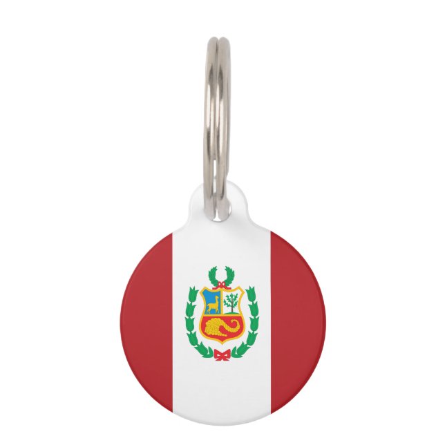 Médaillon Pour Animaux Drapeau du Pérou (Dos)