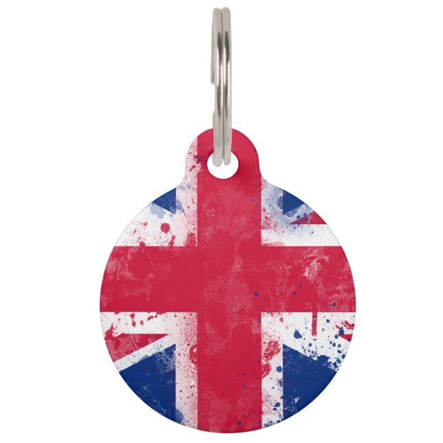 Médaillon Pour Animaux Drapeau du Royaume-Uni ou de l'Union Jack (Devant)