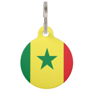 Médaillon Pour Animaux drapeau du Sénégal-blason