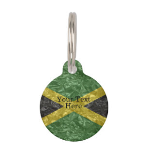 Médaillon Pour Animaux Drapeau jamaïcain - froissé
