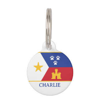 MÉDAILLON POUR ANIMAUX DRAPEAU LOUISIANA ACADIAN