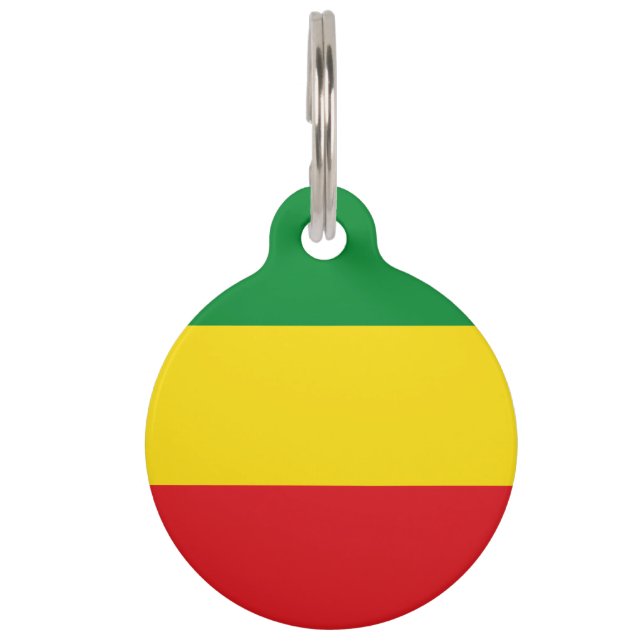 Médaillon Pour Animaux Drapeau rastafarien Rasta Ethiopie (Dos)