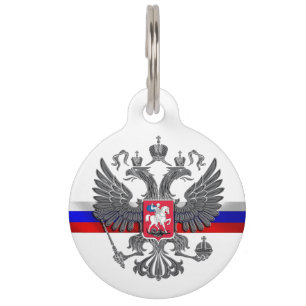 Médaillon Pour Animaux drapeau russe-armoiries