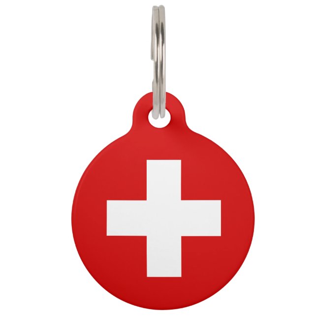 Médaillon Pour Animaux Drapeau suisse (Devant)