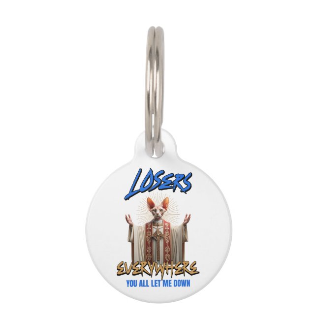 Médaillon Pour Animaux Drôle Jésus Décevant Vous Tous Chat (Devant)