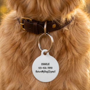 Médaillon Pour Animaux Drôle Perdu Animal de compagnie Chien Chat Nom per