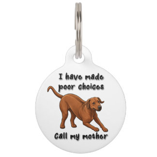 Médaillon Pour Animaux Drôle Tag pour Chien Rhodesian Ridgeback –Mauvais
