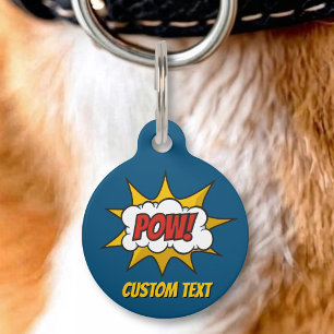 Médaillon Pour Animaux Effet sonore de bande dessinée POW