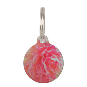 Médaillon Pour Animaux Elégant corail et Dahlia décoratif rose