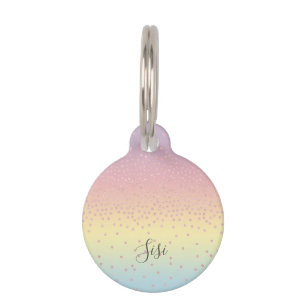 Médaillon Pour Animaux Élégant dégradé de points de confettis de part